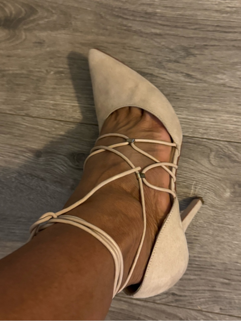Nine West Blush Lace-Up Pointed Heel
